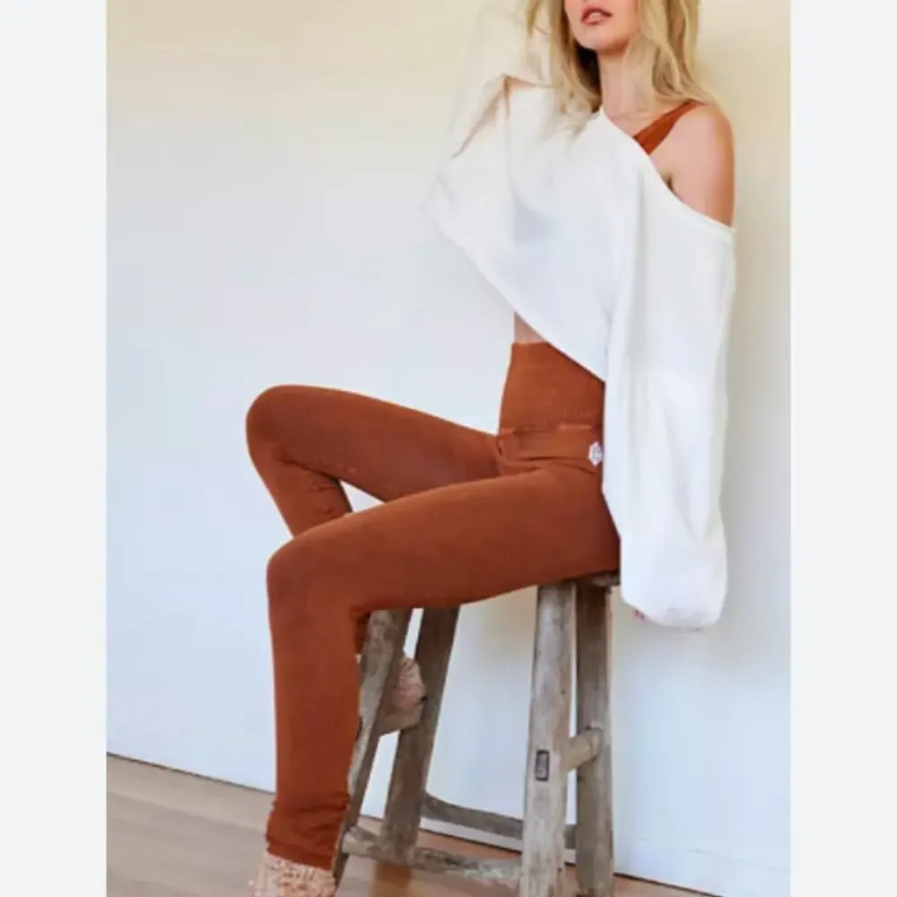 Free People Movement Good Karma Leggings Toasted Coconut Orange XS/S High Rise